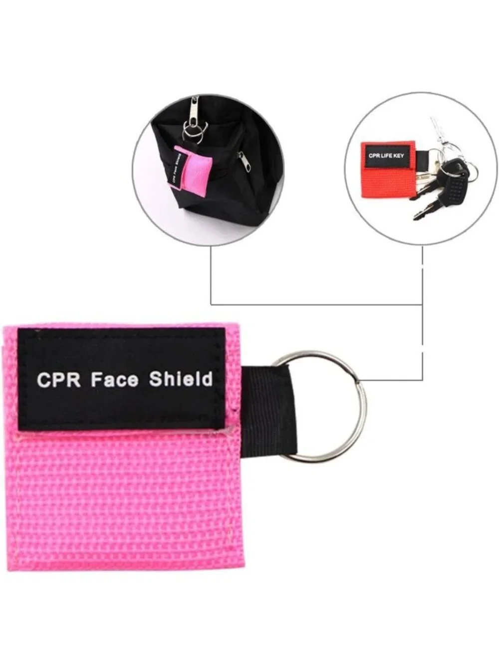 25pcs CPR Face Shield Masks Keychain for First Aid & CPR Training - Pocket Size